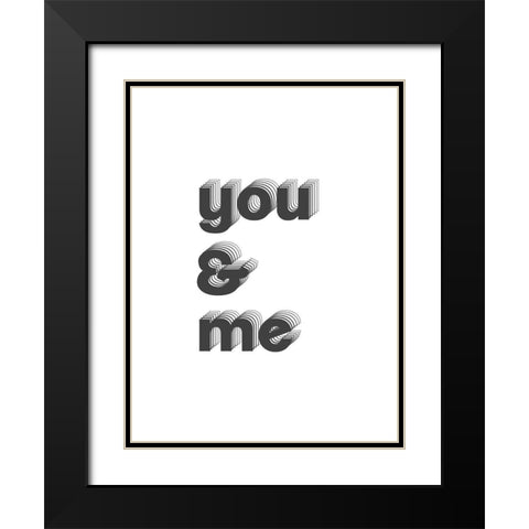 U + Me II Black Modern Wood Framed Art Print with Double Matting by Popp, Grace