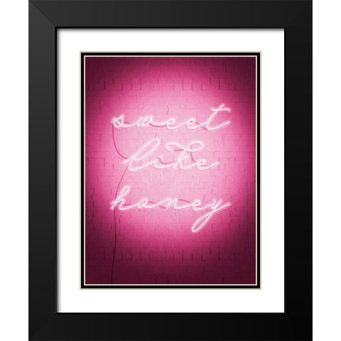 Sweet Neon II Black Modern Wood Framed Art Print with Double Matting by Popp, Grace