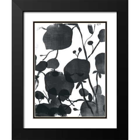 Monoflora I Black Modern Wood Framed Art Print with Double Matting by Vess, June Erica