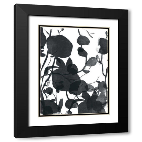 Monoflora II Black Modern Wood Framed Art Print with Double Matting by Vess, June Erica