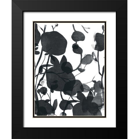Monoflora II Black Modern Wood Framed Art Print with Double Matting by Vess, June Erica