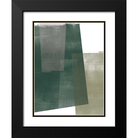Verdant Geometry II Black Modern Wood Framed Art Print with Double Matting by Vess, June Erica