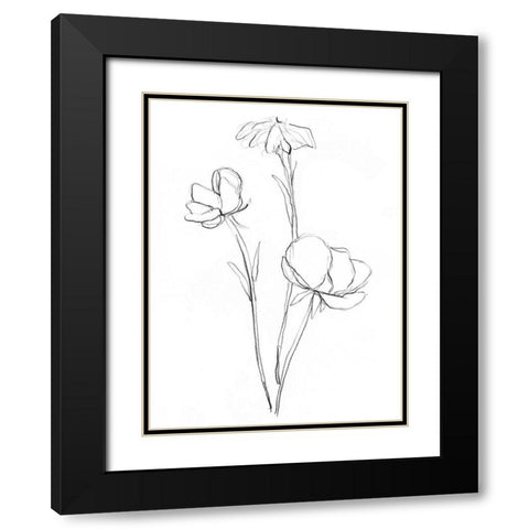 Stem Contour II Black Modern Wood Framed Art Print with Double Matting by Goldberger, Jennifer