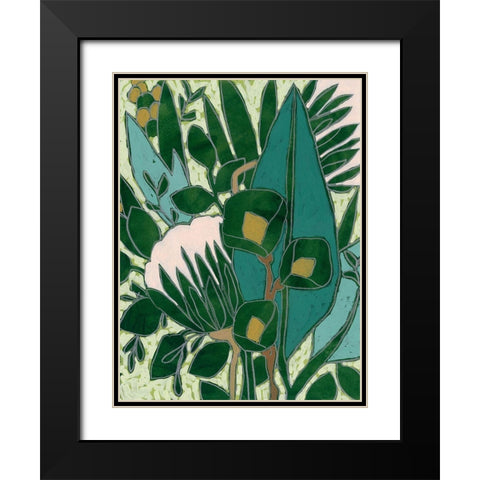 Bottle Glass Garden I Black Modern Wood Framed Art Print with Double Matting by Vess, June Erica