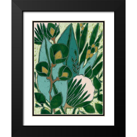Bottle Glass Garden II Black Modern Wood Framed Art Print with Double Matting by Vess, June Erica