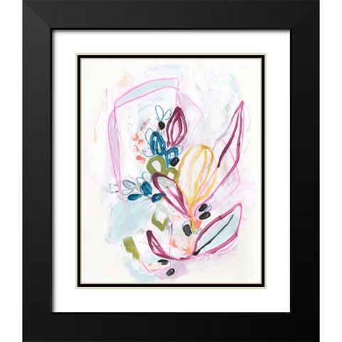 Garden Allusion I Black Modern Wood Framed Art Print with Double Matting by Vess, June Erica