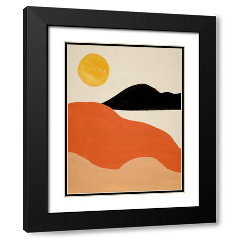 New Day II Black Modern Wood Framed Art Print with Double Matting by Wang, Melissa
