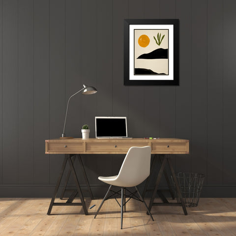 New Day III Black Modern Wood Framed Art Print with Double Matting by Wang, Melissa