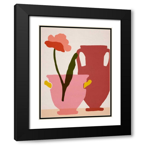 Flower Dance II Black Modern Wood Framed Art Print with Double Matting by Wang, Melissa