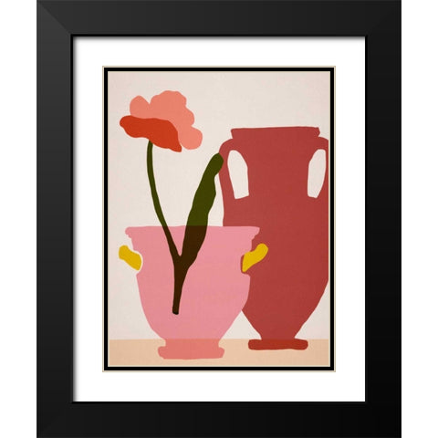 Flower Dance II Black Modern Wood Framed Art Print with Double Matting by Wang, Melissa