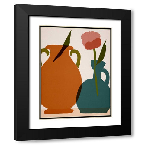 Flower Dance IV Black Modern Wood Framed Art Print with Double Matting by Wang, Melissa