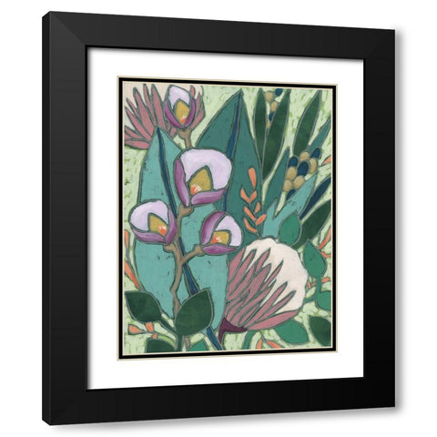 Tropical Reverie I Black Modern Wood Framed Art Print with Double Matting by Vess, June Erica