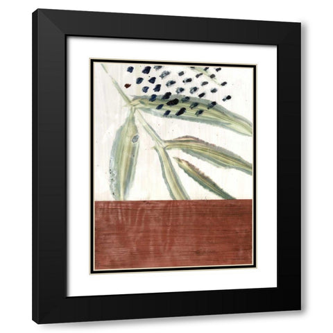 Ceramic Leaves I Black Modern Wood Framed Art Print with Double Matting by Stramel, Renee W.