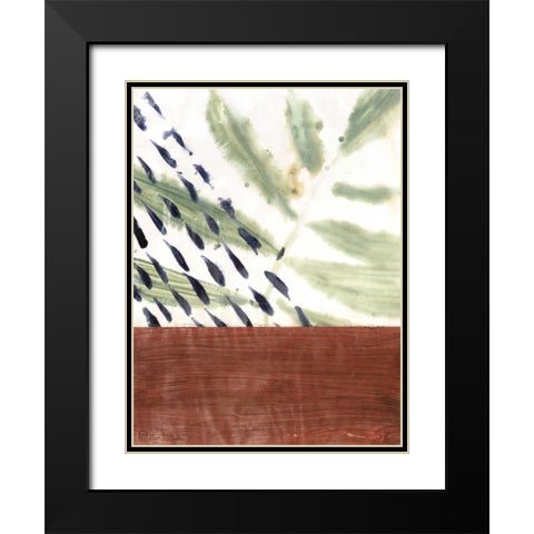 Ceramic Leaves II Black Modern Wood Framed Art Print with Double Matting by Stramel, Renee W.