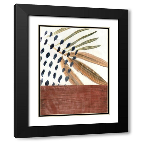 Ceramic Leaves III Black Modern Wood Framed Art Print with Double Matting by Stramel, Renee W.
