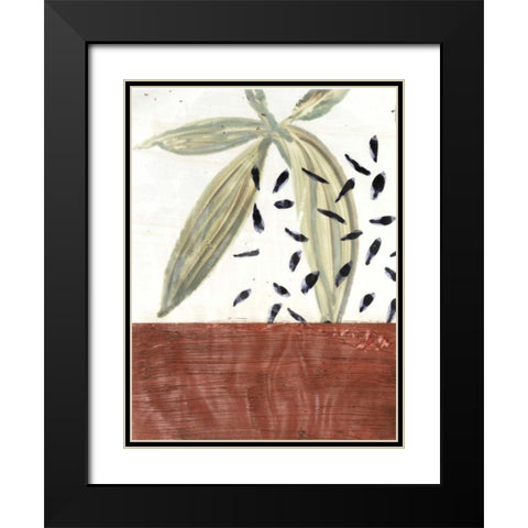 Ceramic Leaves IV Black Modern Wood Framed Art Print with Double Matting by Stramel, Renee W.