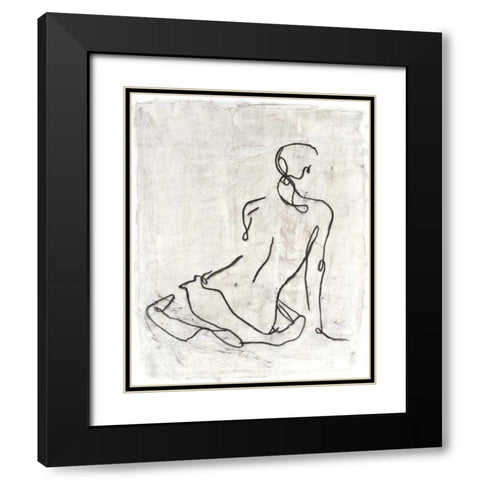 Embellished Gestural Contour I Black Modern Wood Framed Art Print with Double Matting by Harper, Ethan