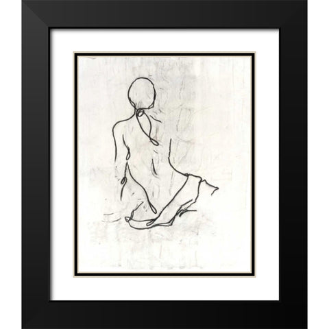 Embellished Gestural Contour II Black Modern Wood Framed Art Print with Double Matting by Harper, Ethan