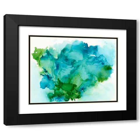 Leafy I Black Modern Wood Framed Art Print with Double Matting by Combs, Joyce
