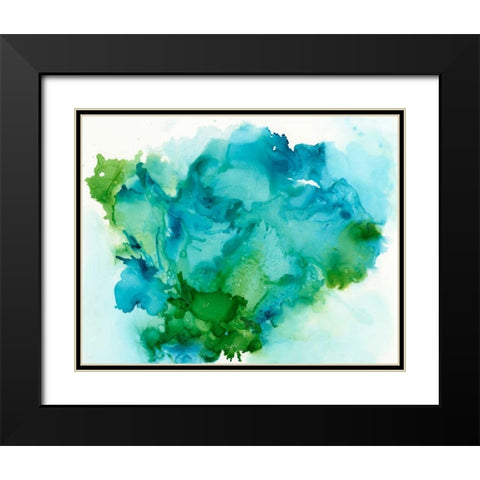 Leafy I Black Modern Wood Framed Art Print with Double Matting by Combs, Joyce