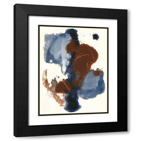 Denim and Rust I Black Modern Wood Framed Art Print with Double Matting by Combs, Joyce