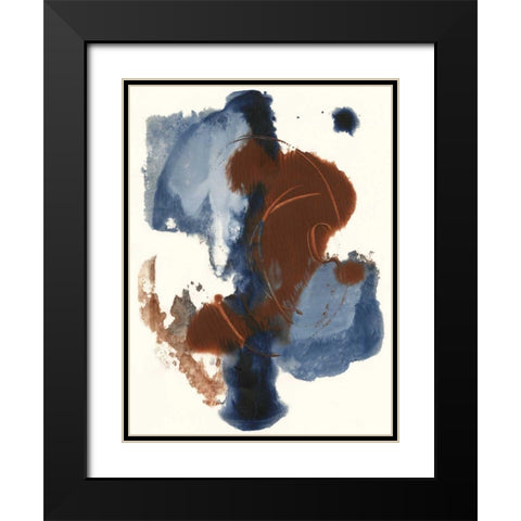 Denim and Rust I Black Modern Wood Framed Art Print with Double Matting by Combs, Joyce