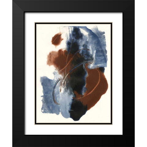 Denim and Rust II Black Modern Wood Framed Art Print with Double Matting by Combs, Joyce