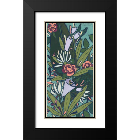 Lush Tropic Panel I Black Modern Wood Framed Art Print with Double Matting by Vess, June Erica