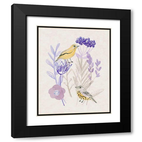 Meander in Violet I Black Modern Wood Framed Art Print with Double Matting by Wang, Melissa