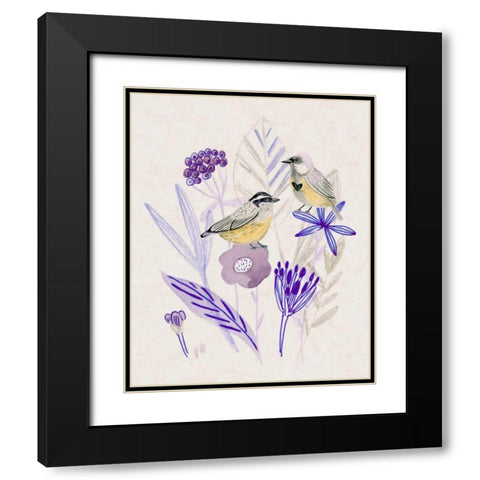 Meander in Violet II Black Modern Wood Framed Art Print with Double Matting by Wang, Melissa