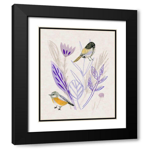 Meander in Violet III Black Modern Wood Framed Art Print with Double Matting by Wang, Melissa