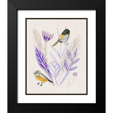 Meander in Violet III Black Modern Wood Framed Art Print with Double Matting by Wang, Melissa