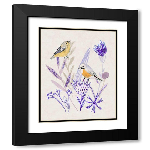 Meander in Violet IV Black Modern Wood Framed Art Print with Double Matting by Wang, Melissa