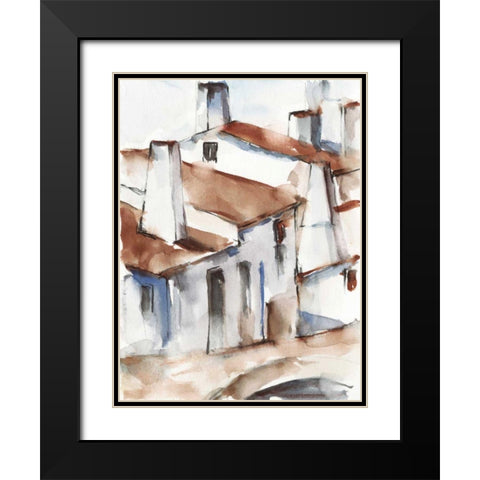 White Cottages I Black Modern Wood Framed Art Print with Double Matting by Harper, Ethan