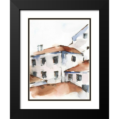 White Cottages III Black Modern Wood Framed Art Print with Double Matting by Harper, Ethan