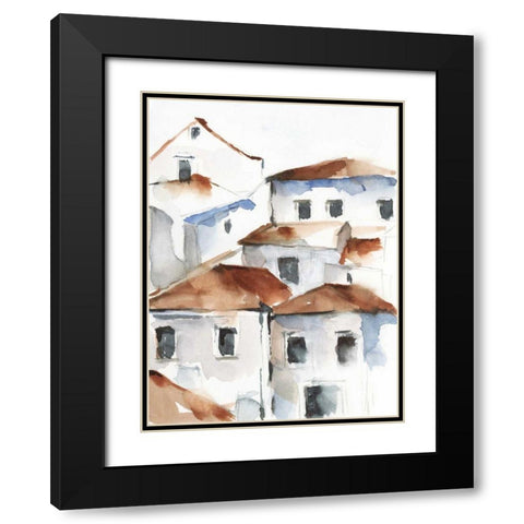 White Cottages IV Black Modern Wood Framed Art Print with Double Matting by Harper, Ethan