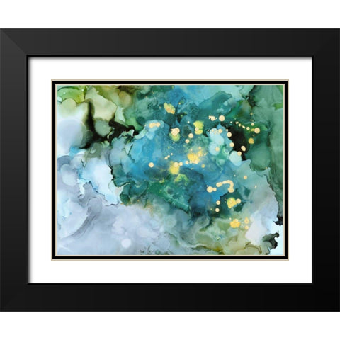Aqua Brume I Black Modern Wood Framed Art Print with Double Matting by Borges, Victoria