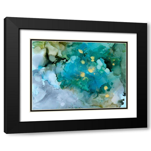 Aqua Brume I Black Modern Wood Framed Art Print with Double Matting by Borges, Victoria