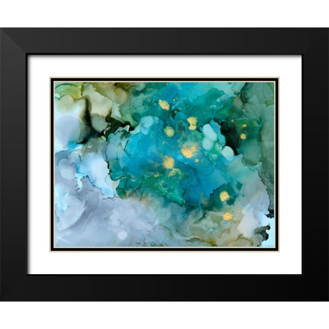 Aqua Brume I Black Modern Wood Framed Art Print with Double Matting by Borges, Victoria