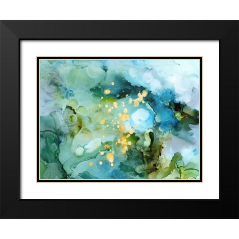 Aqua Brume II Black Modern Wood Framed Art Print with Double Matting by Borges, Victoria