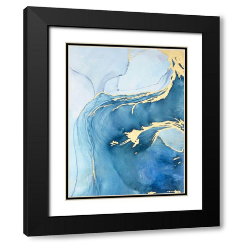 Sea Whirl I Black Modern Wood Framed Art Print with Double Matting by Borges, Victoria