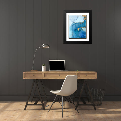 Sea Whirl I Black Modern Wood Framed Art Print with Double Matting by Borges, Victoria