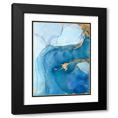 Sea Whirl I Black Modern Wood Framed Art Print with Double Matting by Borges, Victoria