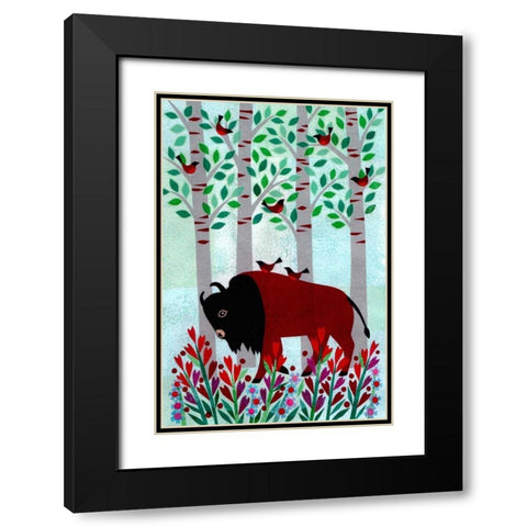 Forest Creatures VI Black Modern Wood Framed Art Print with Double Matting by Conway, Kim