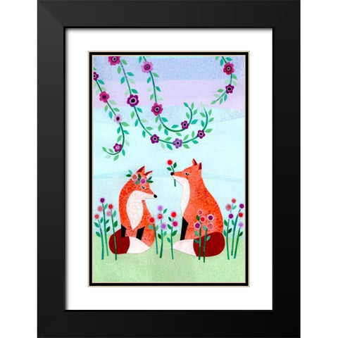 Forest Creatures VII Black Modern Wood Framed Art Print with Double Matting by Conway, Kim