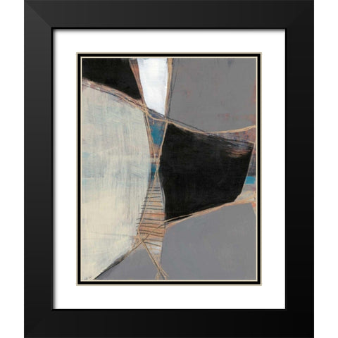Segmented Neutrals I Black Modern Wood Framed Art Print with Double Matting by Goldberger, Jennifer
