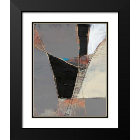 Segmented Neutrals II Black Modern Wood Framed Art Print with Double Matting by Goldberger, Jennifer