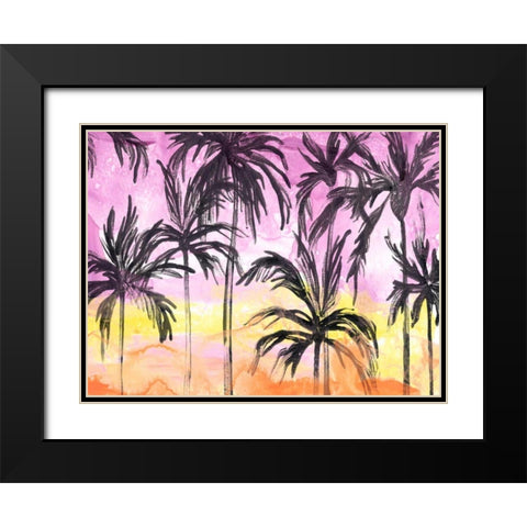 Island Sunset I Black Modern Wood Framed Art Print with Double Matting by Vess, June Erica