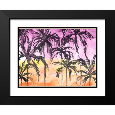 Island Sunset II Black Modern Wood Framed Art Print with Double Matting by Vess, June Erica