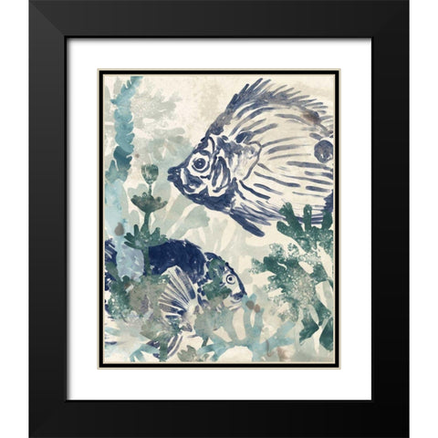 Seafloor Fresco I Black Modern Wood Framed Art Print with Double Matting by Vess, June Erica